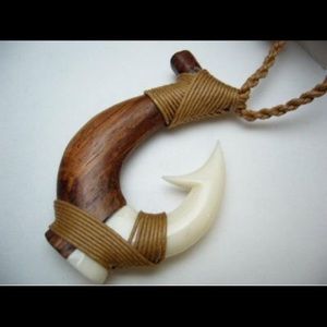 Koa Wood Fish Hook necklace
